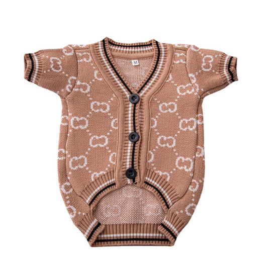 Pucci Brown Buttoned Dog Cardigan