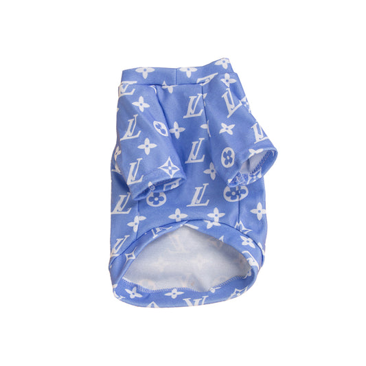 Woofie Vuitton Sky Blue Light-weight Dog Jumper