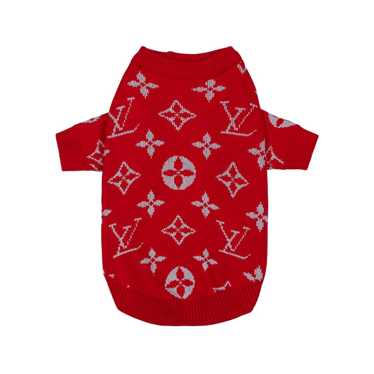 Woofie Vuitton Red Dog Jumper